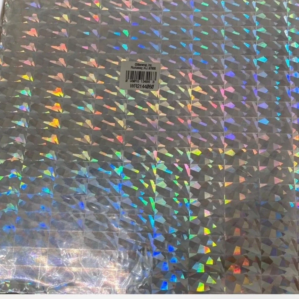 3/$15 Vintage 80’s, 90’s Silver Holographic Gift Wrap, Crafting, Retro Funky